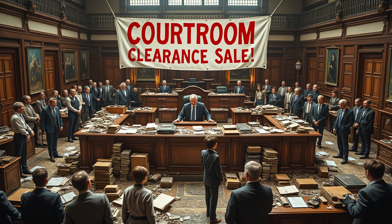 découvrez une vidéo étonnante où un tribunal se transforme en vide-grenier pour vendre des objets provenant d'enquêtes judiciaires. assistez à cette initiative originale qui allie justice et curiosité.